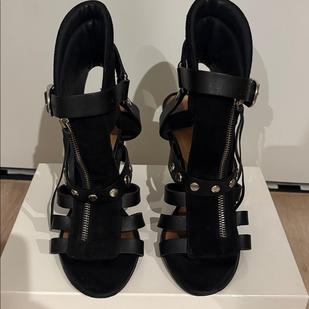 Black Iro Gladiator Open Toe Booties - image 3